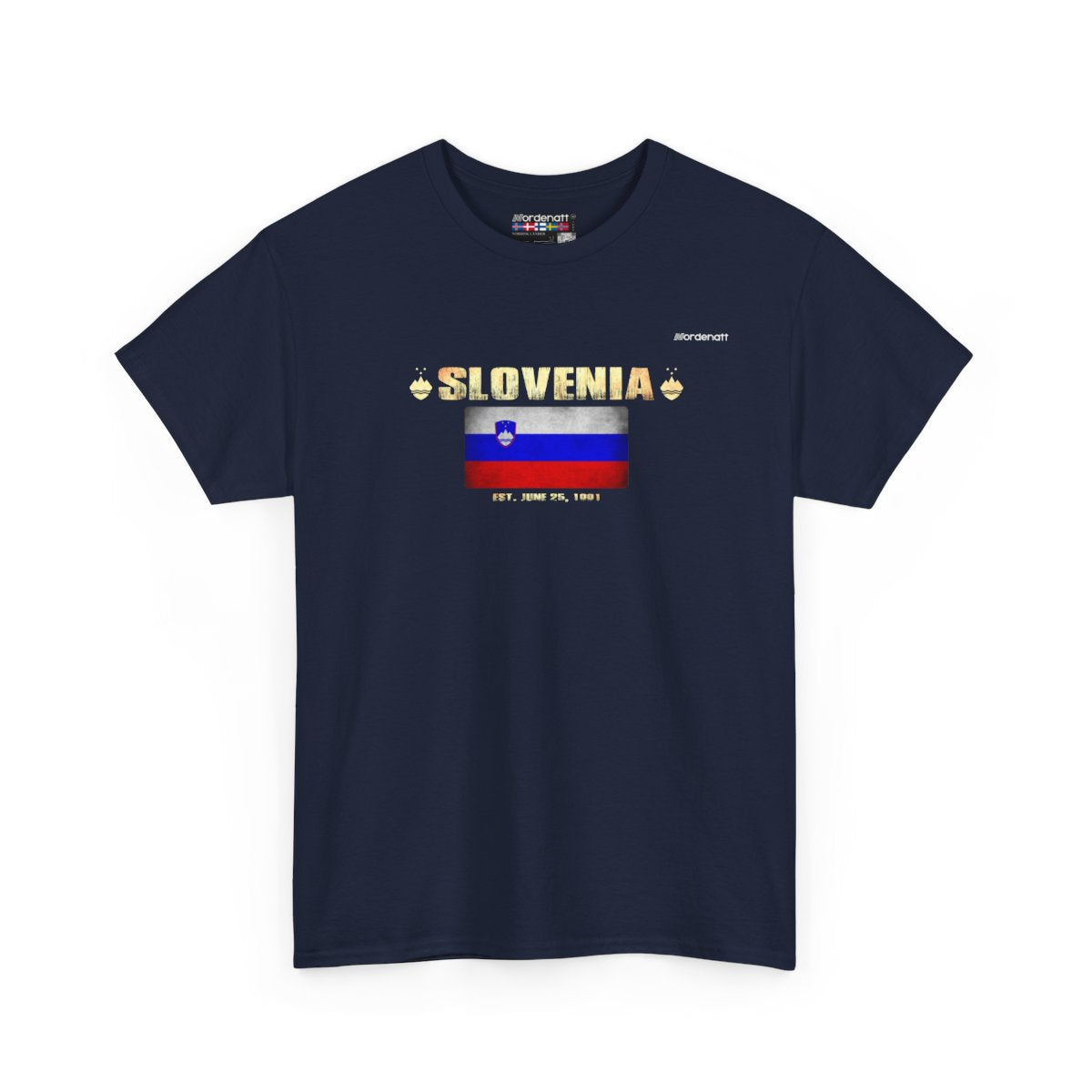 Slovenia flag t-shirt in Navy — premium cotton, Nordenatt