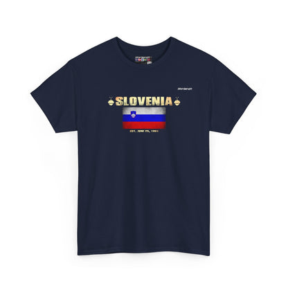 Slovenia flag t-shirt in Navy — premium cotton, Nordenatt