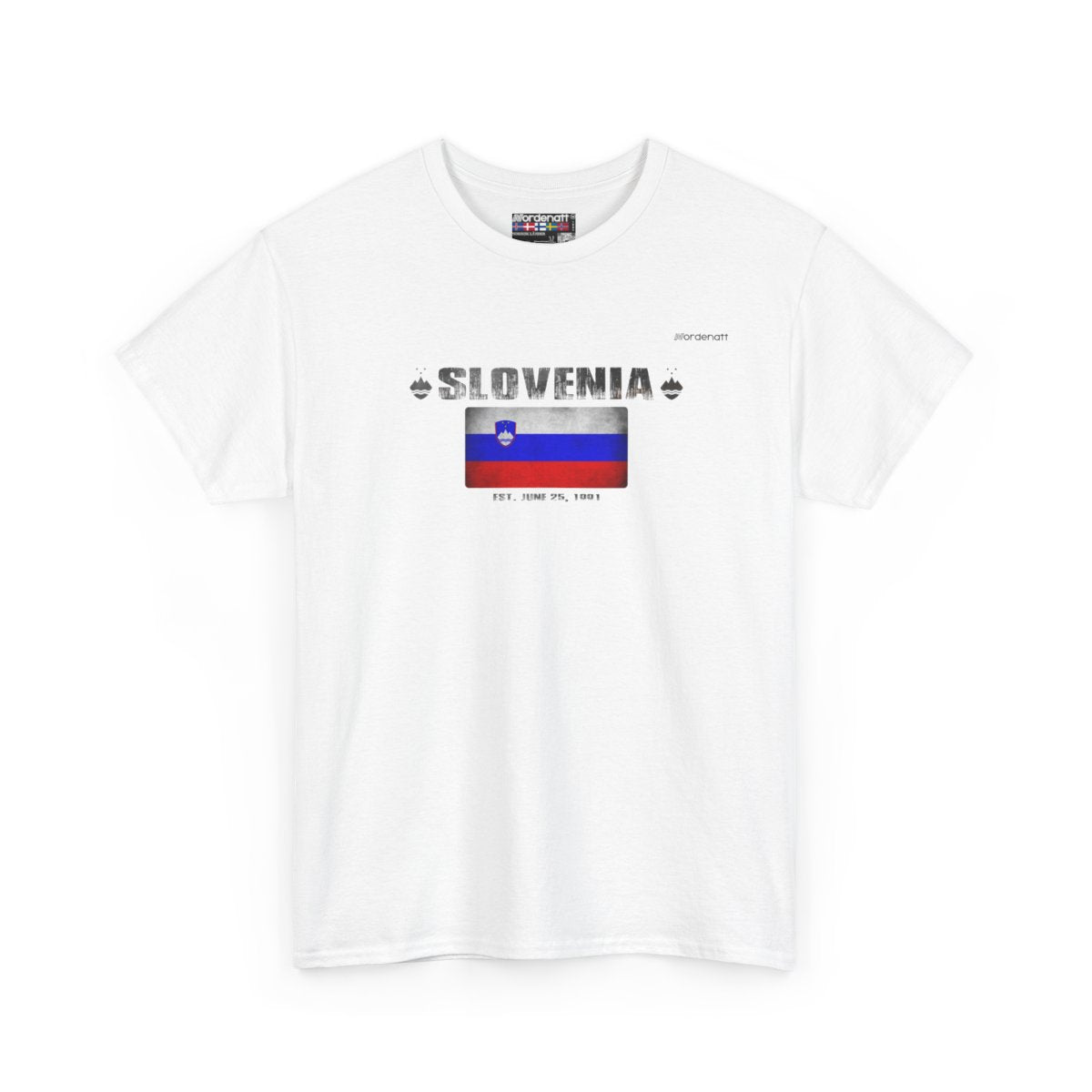 Slovenia flag t-shirt in White — premium cotton, Nordenatt
