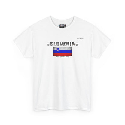 Slovenia flag t-shirt in White — premium cotton, Nordenatt