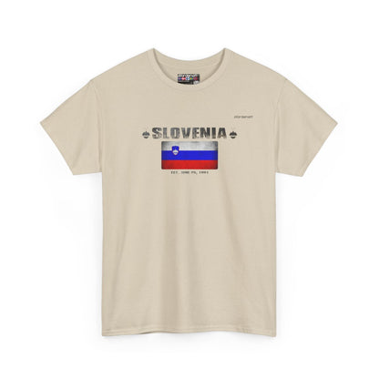 Slovenia flag t-shirt in Sand — premium cotton, Nordenatt