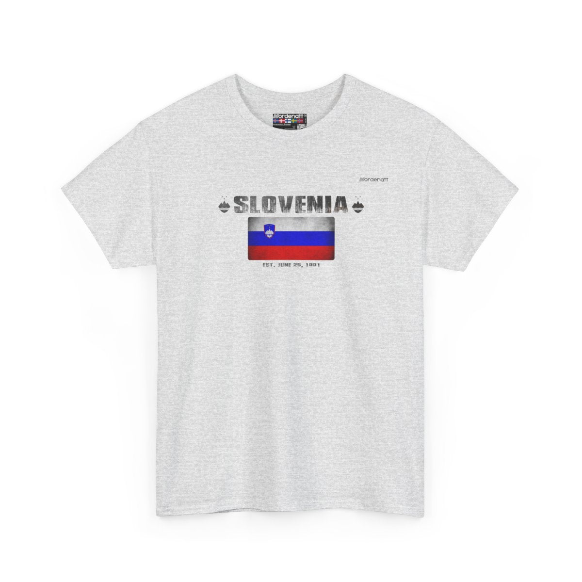 Slovenia flag t-shirt in Ash — premium cotton, Nordenatt