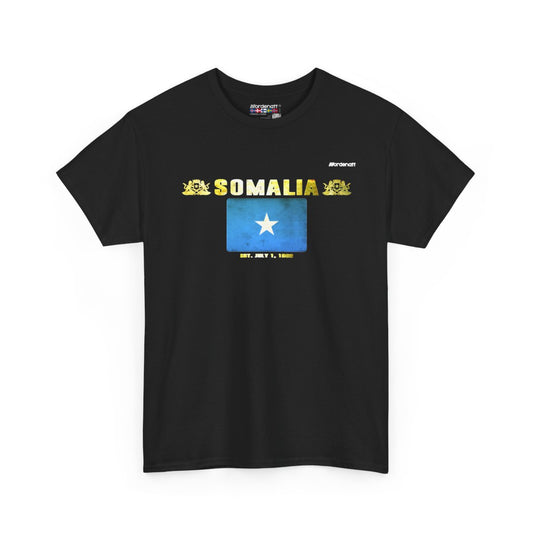 Somalia flag t-shirt in Black — premium cotton, Nordenatt