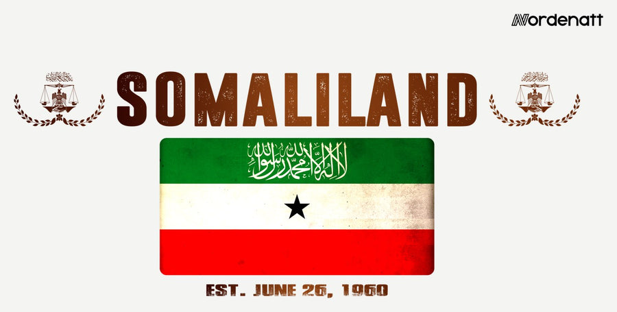 Somaliland design preview: flag, date and emblem inspiration printed on light t-shirts (Nordenatt)