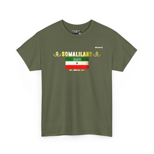 Somaliland flag t-shirt in Military Green — premium cotton, Nordenatt