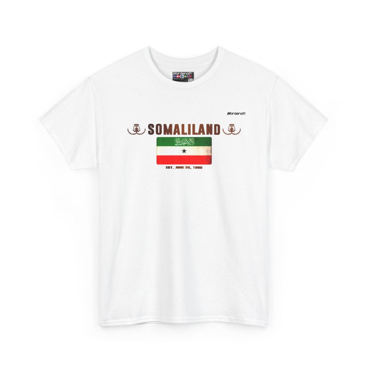 Somaliland flag t-shirt in White — premium cotton, Nordenatt