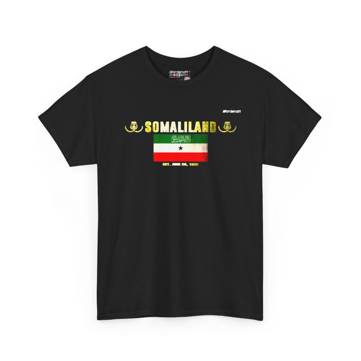 Somaliland flag t-shirt in Black — premium cotton, Nordenatt