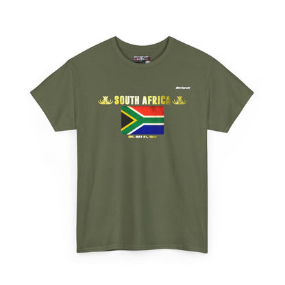 South Africa flag t-shirt in Military Green — premium cotton, Nordenatt