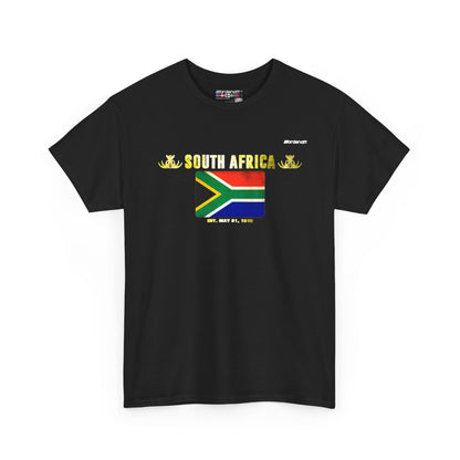 South Africa flag t-shirt in Black — premium cotton, Nordenatt
