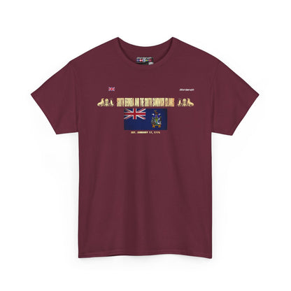 South Georgia And The South Sandwich Islands flag t-shirt in Maroon — premium cotton, Nordenatt