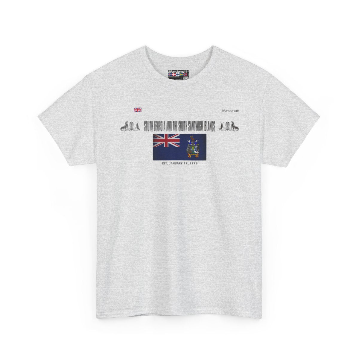 South Georgia And The South Sandwich Islands flag t-shirt in Ash — premium cotton, Nordenatt
