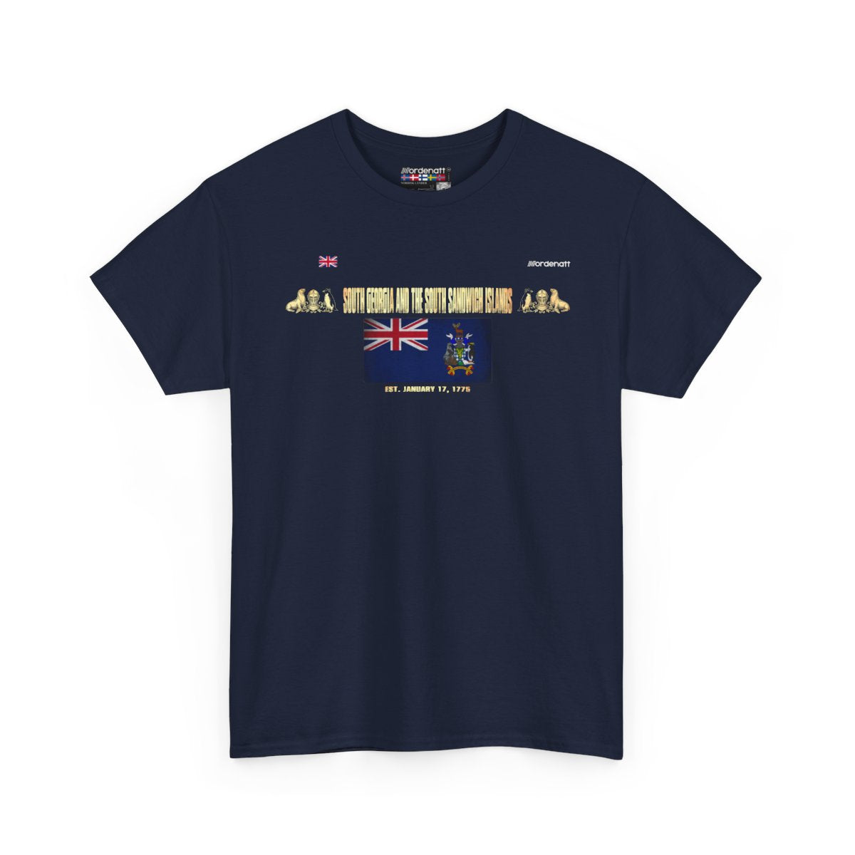 South Georgia And The South Sandwich Islands flag t-shirt in Navy — premium cotton, Nordenatt