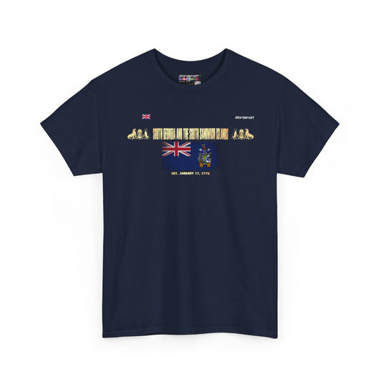 South Georgia And The South Sandwich Islands flag t-shirt in Navy — premium cotton, Nordenatt