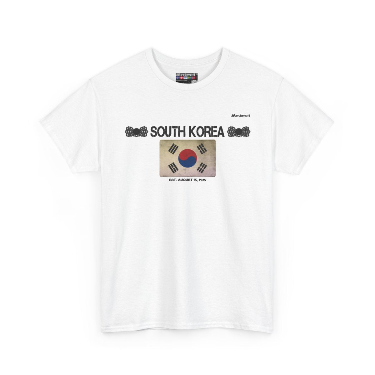 South Korea flag t-shirt in White — premium cotton, Nordenatt