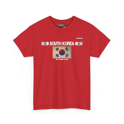 South Korea flag t-shirt in Red — premium cotton, Nordenatt