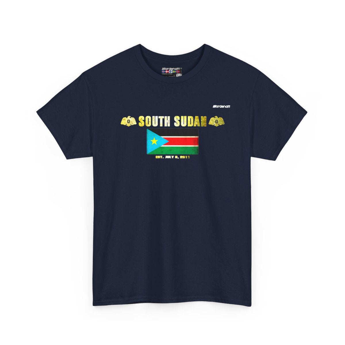 South Sudan flag t-shirt in Navy — premium cotton, Nordenatt