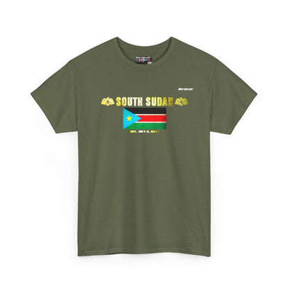 South Sudan flag t-shirt in Military Green — premium cotton, Nordenatt