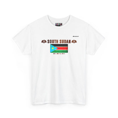South Sudan flag t-shirt in White — premium cotton, Nordenatt