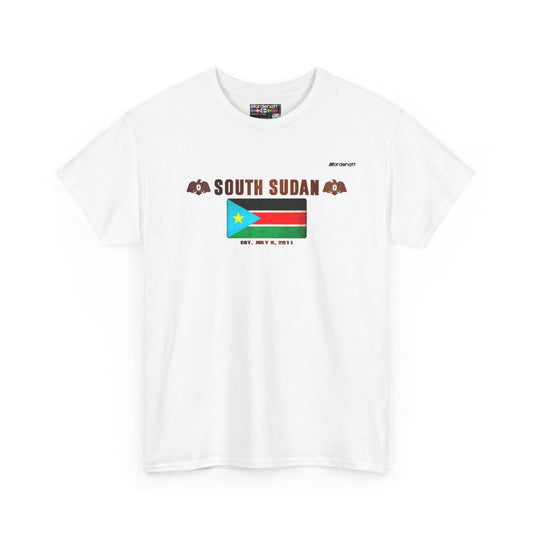 South Sudan flag t-shirt in White — premium cotton, Nordenatt