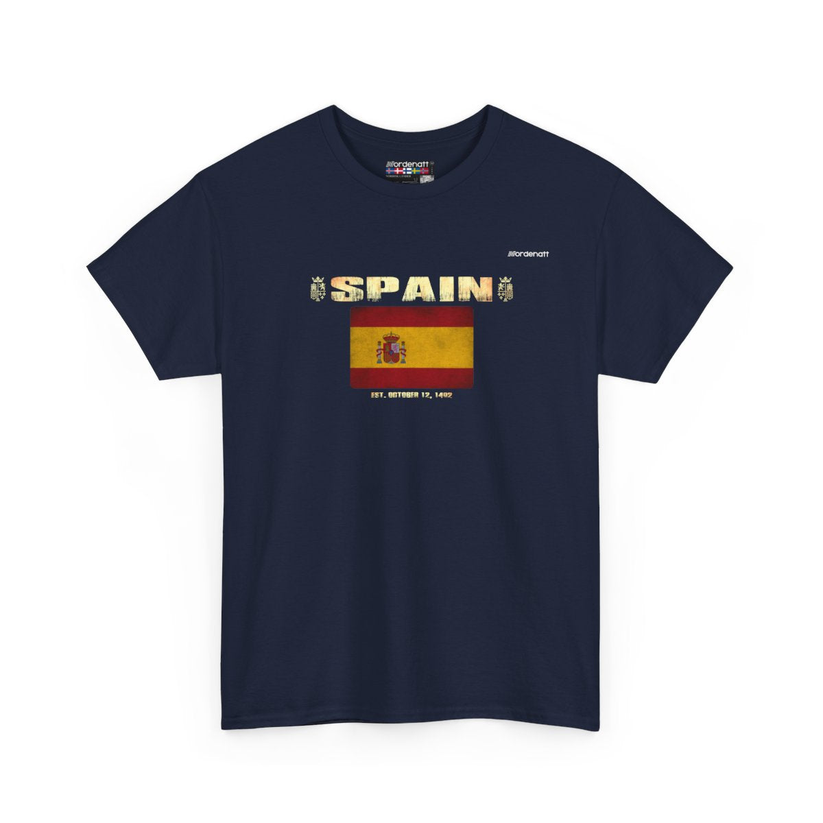 Spain flag t-shirt in Navy — premium cotton, Nordenatt