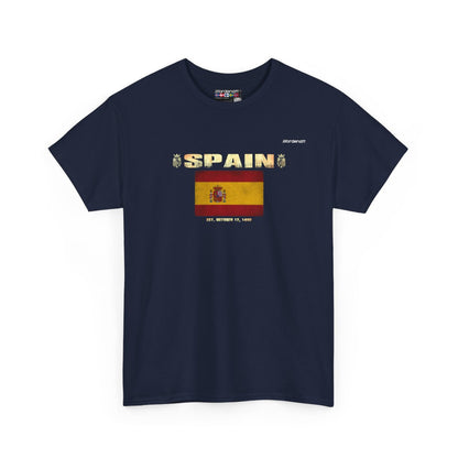 Spain flag t-shirt in Navy — premium cotton, Nordenatt
