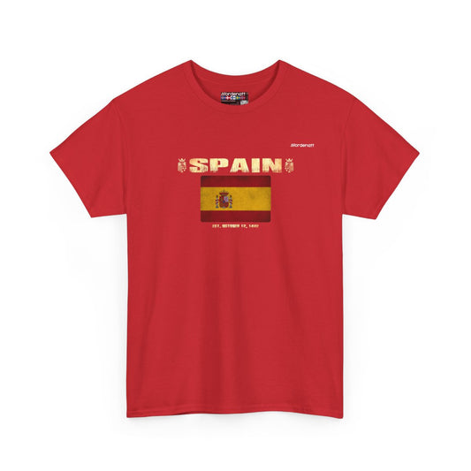 Spain flag t-shirt in Red — premium cotton, Nordenatt