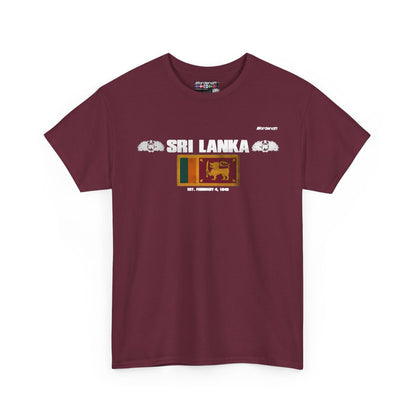 Sri Lanka flag t-shirt in Maroon — premium cotton, Nordenatt