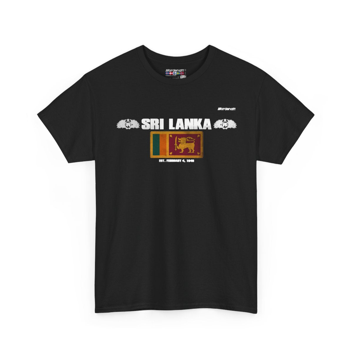 Sri Lanka flag t-shirt in Black — premium cotton, Nordenatt