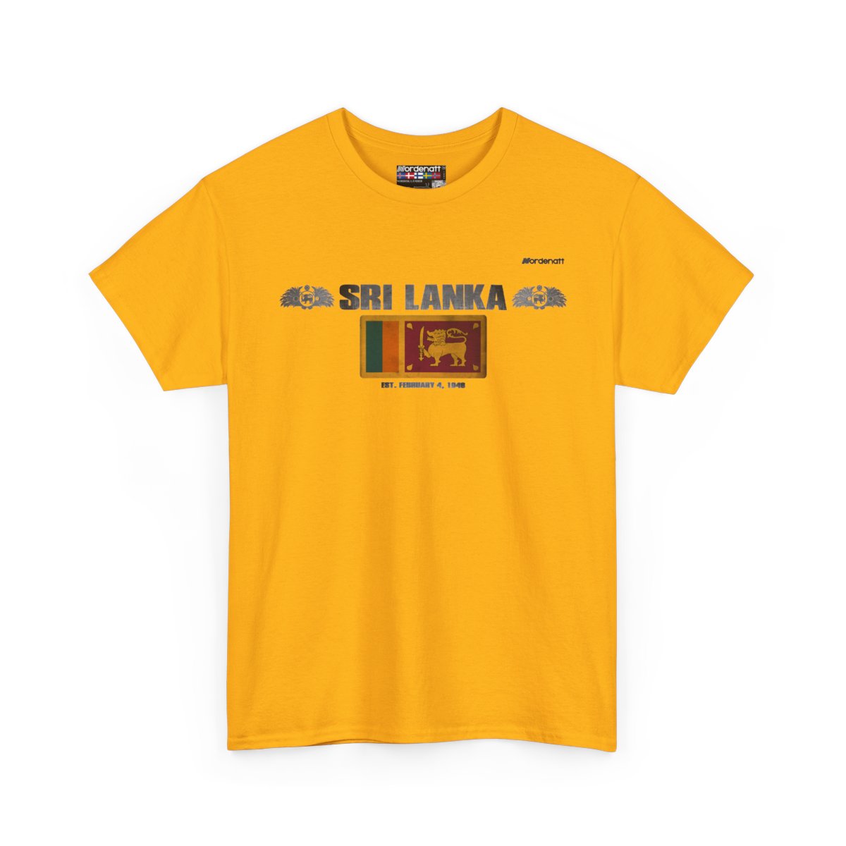 Sri Lanka flag t-shirt in Gold — premium cotton, Nordenatt