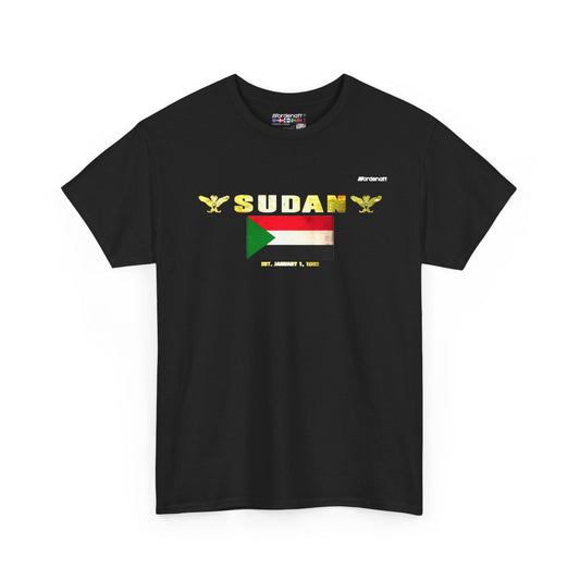 Sudan flag t-shirt in Black — premium cotton, Nordenatt