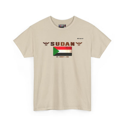 Sudan flag t-shirt in Sand — premium cotton, Nordenatt