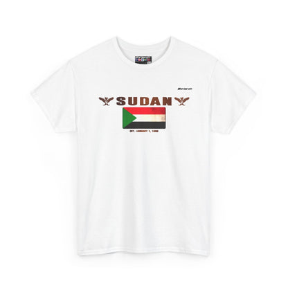 Sudan flag t-shirt in White — premium cotton, Nordenatt