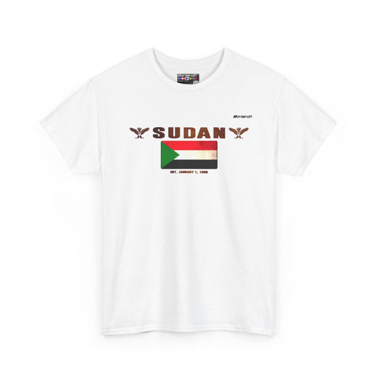 Sudan flag t-shirt in White — premium cotton, Nordenatt