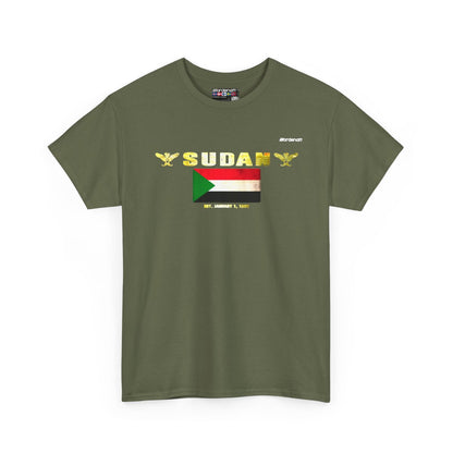 Sudan flag t-shirt in Military Green — premium cotton, Nordenatt