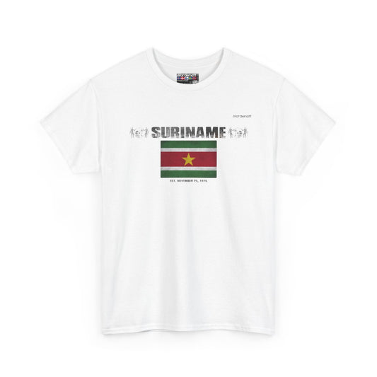 Suriname flag t-shirt in White — premium cotton, Nordenatt