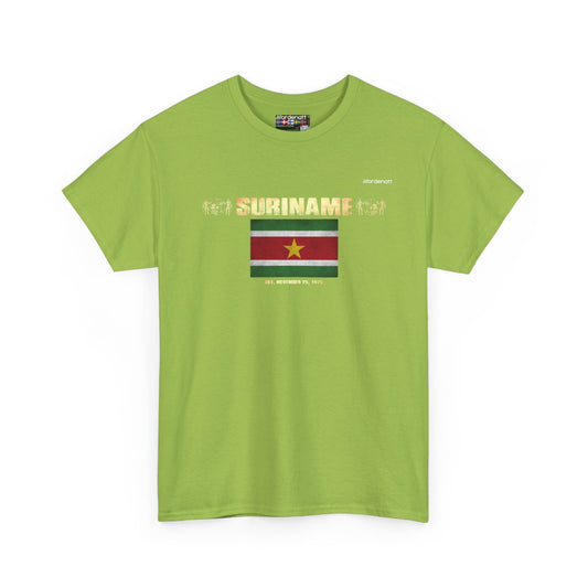 Suriname flag t-shirt in Kiwi — premium cotton, Nordenatt
