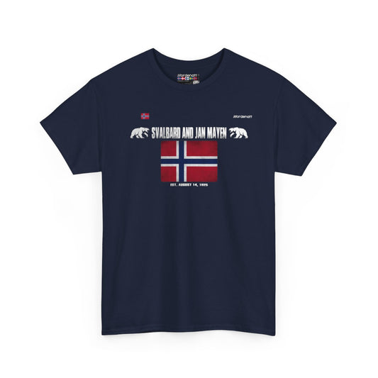 Svalbard And Jan Mayen flag t-shirt in Navy — premium cotton, Nordenatt