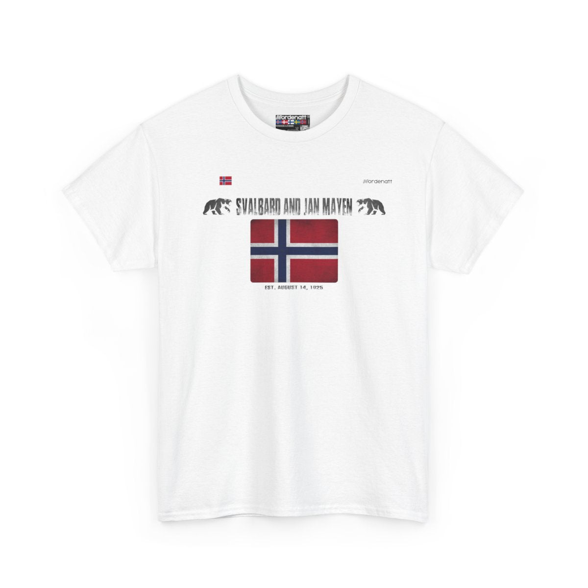 Svalbard And Jan Mayen flag t-shirt in White — premium cotton, Nordenatt