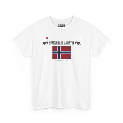 Svalbard And Jan Mayen flag t-shirt in White — premium cotton, Nordenatt