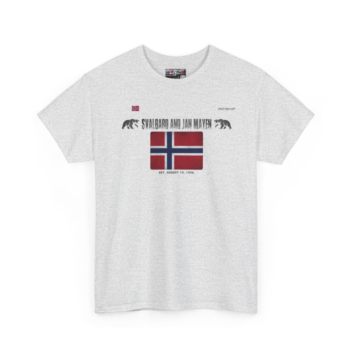 Svalbard And Jan Mayen flag t-shirt in Ash — premium cotton, Nordenatt