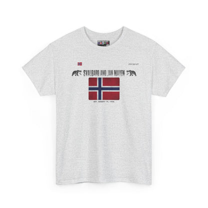 Svalbard And Jan Mayen flag t-shirt in Ash — premium cotton, Nordenatt