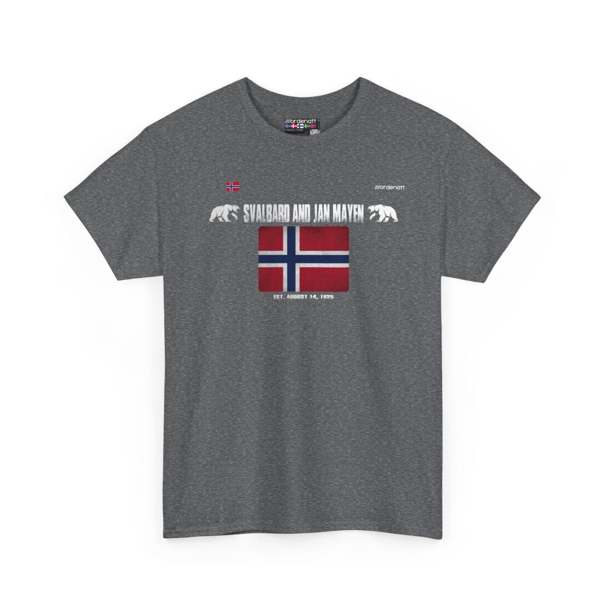Svalbard And Jan Mayen flag t-shirt in Graphite Heather — premium cotton, Nordenatt