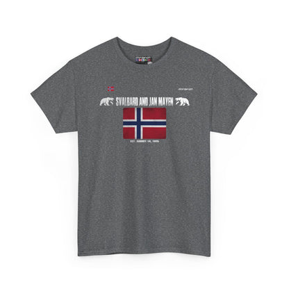 Svalbard And Jan Mayen flag t-shirt in Graphite Heather — premium cotton, Nordenatt