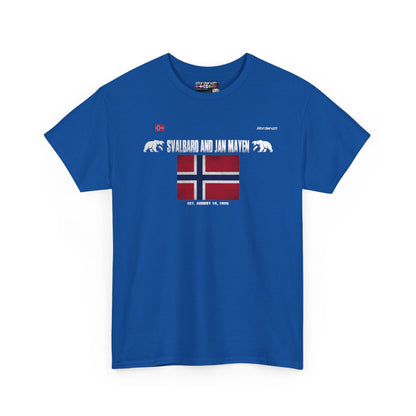 Svalbard And Jan Mayen flag t-shirt in Royal — premium cotton, Nordenatt
