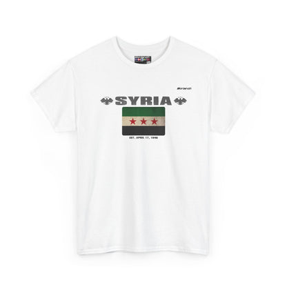 Syria flag t-shirt in White — premium cotton, Nordenatt