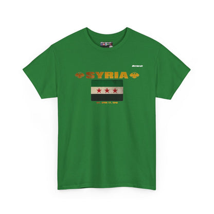 Syria flag t-shirt in Turf Green — premium cotton, Nordenatt