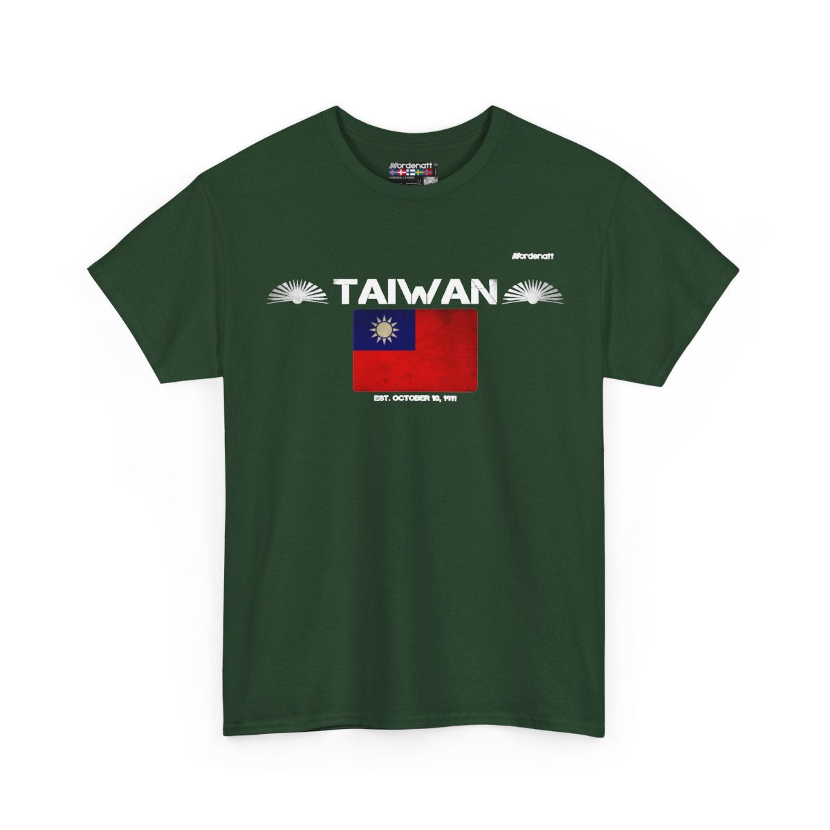 Taiwan flag t-shirt in Forest Green — premium cotton, Nordenatt