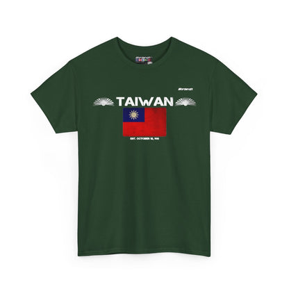 Taiwan flag t-shirt in Forest Green — premium cotton, Nordenatt