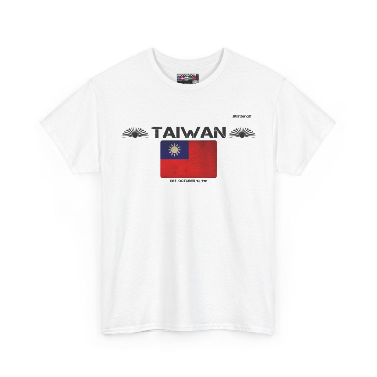 Taiwan flag t-shirt in White — premium cotton, Nordenatt
