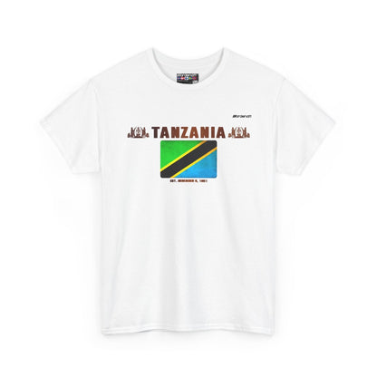 Tanzania flag t-shirt in White — premium cotton, Nordenatt